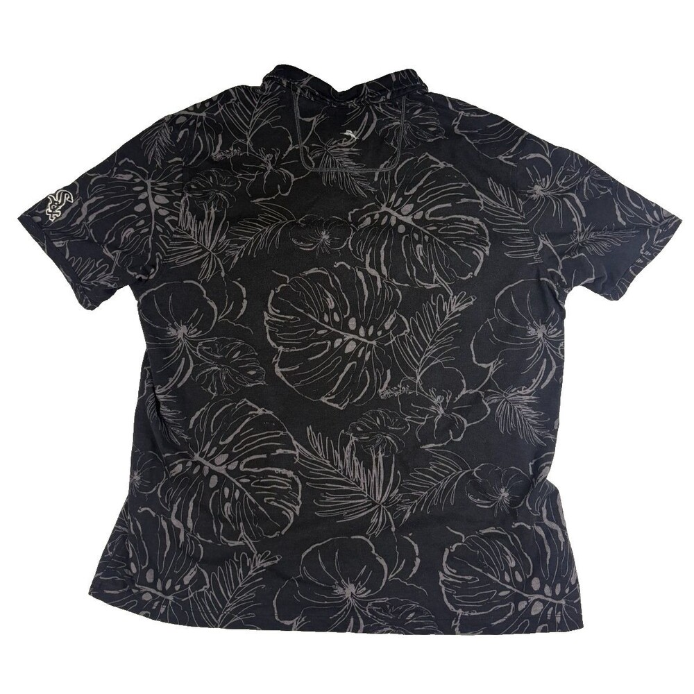 Tommy Bahama Baseball Chicago White Sox Polo Shirt 3XL Black Floral Cotton MLB - Picture 2 of 16